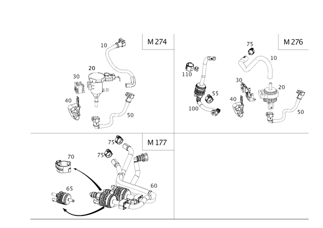 2134702102 - Fuel System: Purge Line for Mercedes-Benz Image image