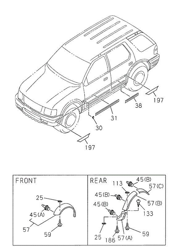 Molding (Over Fender) for 2000 Honda Passport #0