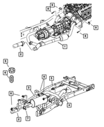 6104422AA - Exhaust: Hex Head Bolt And Washer for Chrysler: 200, Pacifica, Sebring, Voyager | Dodge: Avenger, Caliber, Durango, Ram 3500 | Fiat: 500 | Jeep: Cherokee, Compass, Gladiator, Grand Cherokee, Grand Cherokee L, Patriot, Wagoneer S, Wrangler | Ram: 3500 Image