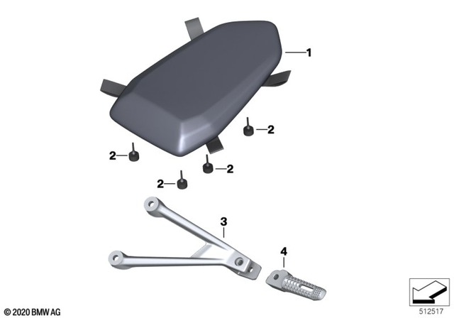 52538569758 - Ergonomics &amp; Comfort: Passenger Seat -  for BMW-Motorrad Image