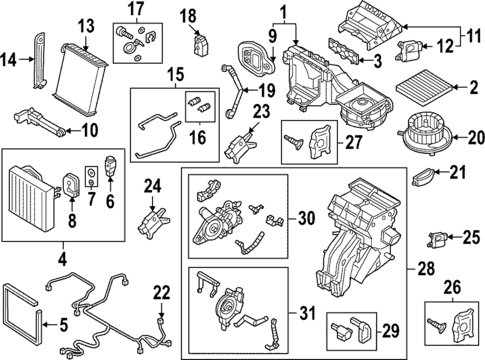 Evaporator & Heater Components for 2023 Volkswagen GTI #0