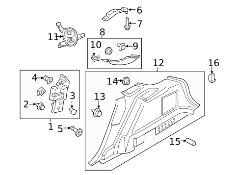 Interior Trim - Quarter Panels for 2020 Lincoln Nautilus #1