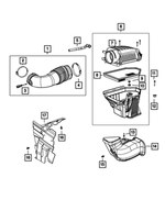 68413344AA - Fuel and Accelerator Pedal: Clean Air Duct for Mopar Image