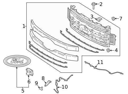 Grille & Components for 2018 Ford F-350 Super Duty #0