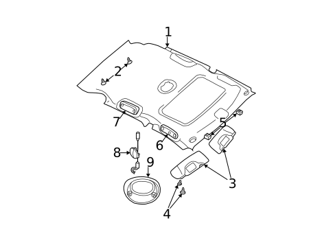 Interior Trim - Roof for 2003 Chrysler PT Cruiser #0