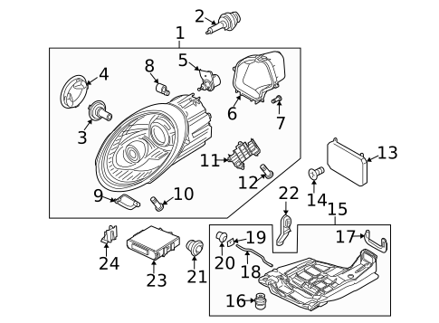 Headlamp Components for 2012 Porsche 911 #0