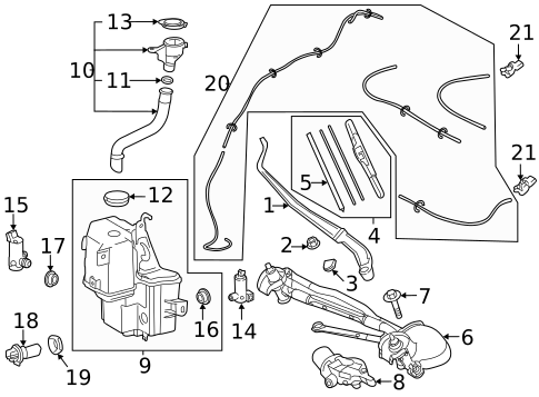 Headlamp Washers/Wipers for 2022 Lexus NX350h #1