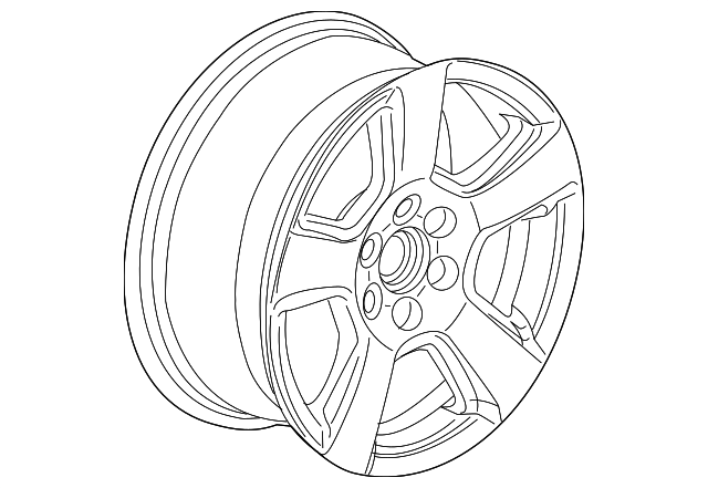 23430212 Rzo 2015-2020 GM Black 20 Wheel, 5 Spoke, pack of 1 does not include cap ...