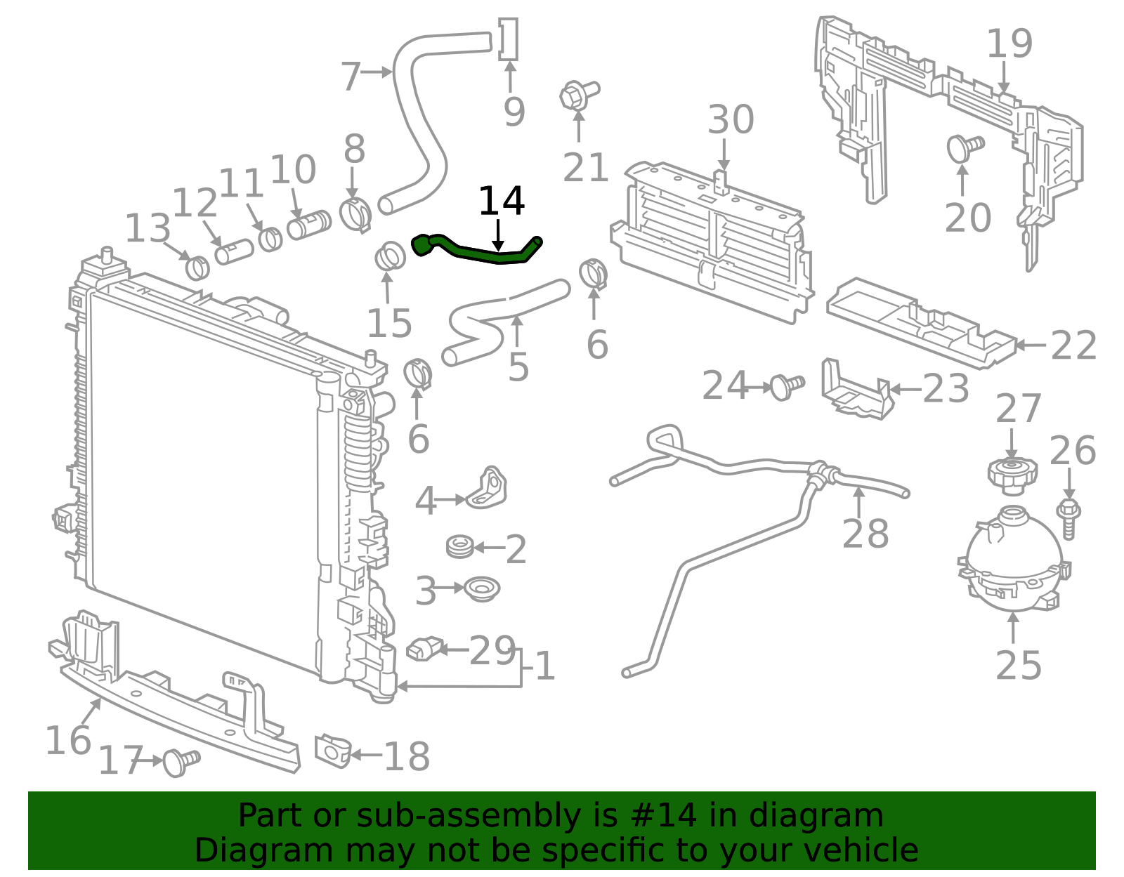 2017-2025 GM Radiator Inlet Hose 23253702 | Applegate Chevrolet Parts