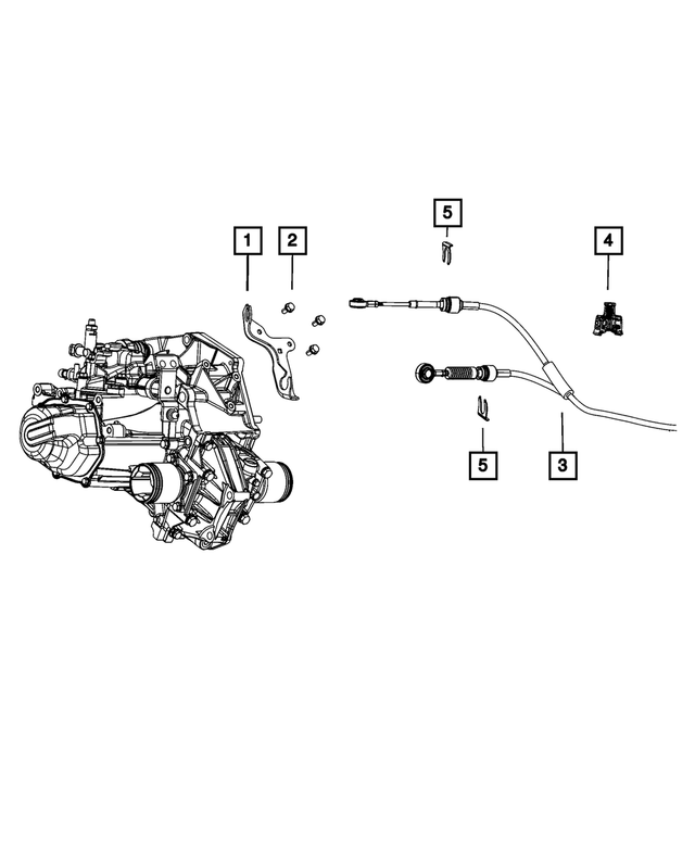 68073086AA - C514; 5-Speed; Manual Transaxle: Shift Cable Bracket for Mopar Image