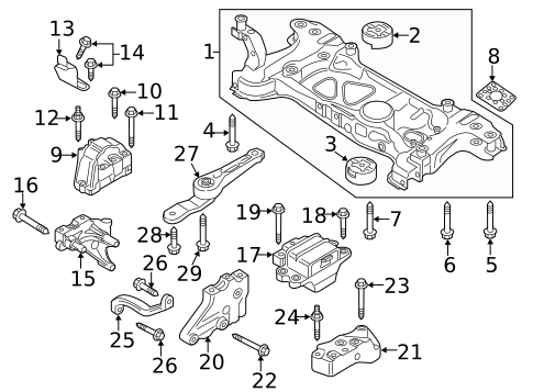 Engine & Trans Mounting for 2016 Volkswagen Passat #0