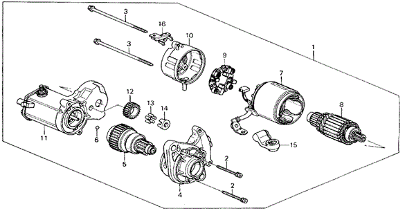 Starter Motor (Denso) (5) for 1991 Honda Civic #0