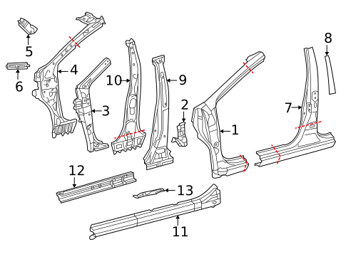 Hinge Pillar for 2016 Toyota Prius C #0