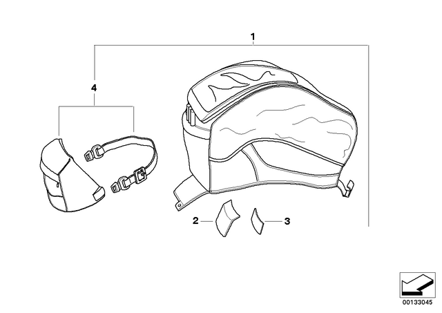 72607718898 - Luggage &amp; Storage: Set, Hook and Loop Fasteners -  for BMW-Motorrad Image