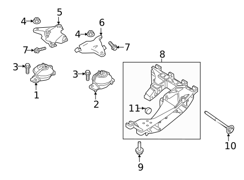 Engine & Trans Mounting for 2019 Land Rover Range Rover Velar #0