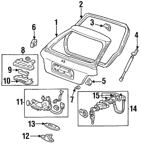 Gate & Hardware for 1997 Honda Accord #0