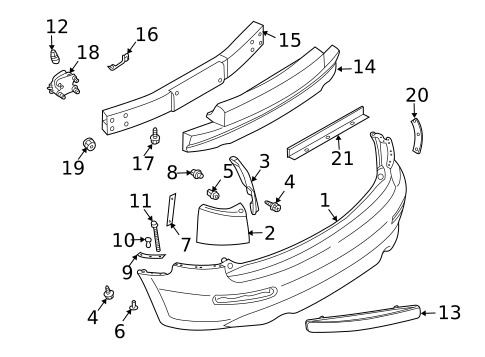 Bumper & Components - Rear for 2006 INFINITI FX35 #0