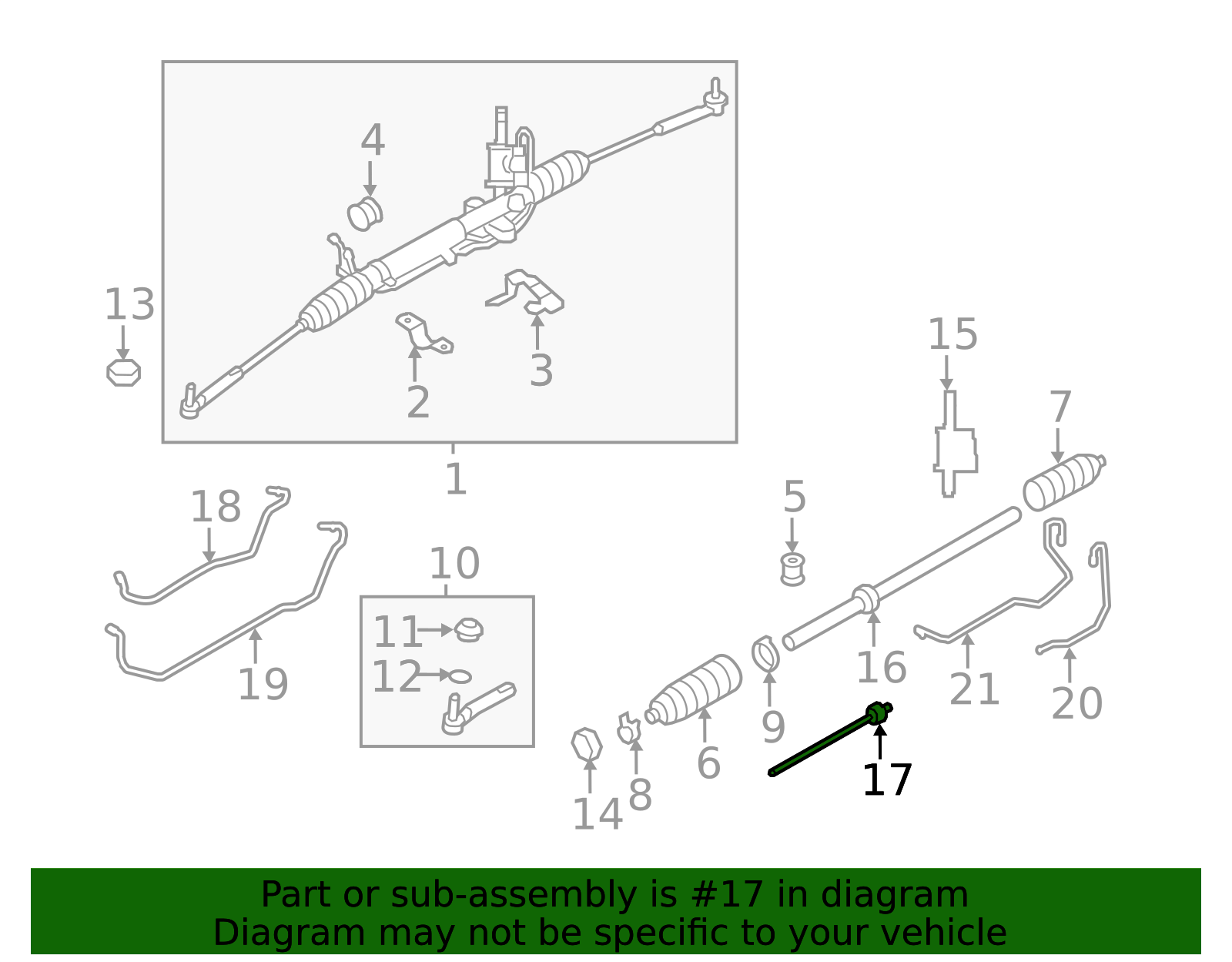 2006-2021 Subaru Inner Tie Rod 34160XA000 | Subaru Parts Store