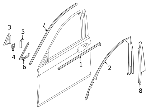 Exterior Trim - Front Door for 2019 BMW 740i xDrive #0
