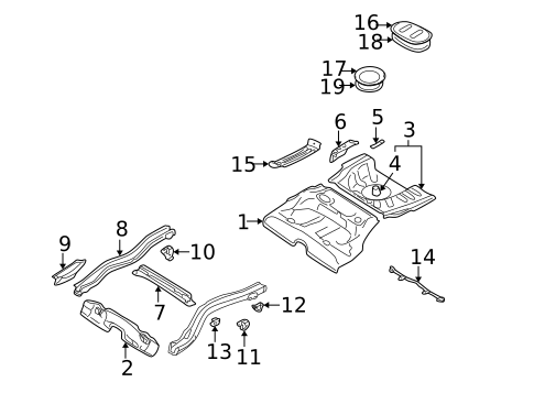 Rear Floor & Rails for 2006 Subaru Impreza #0