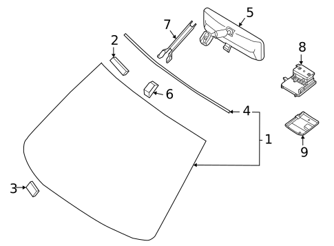 Glass - Windshield for 2010 Nissan TITAN #2