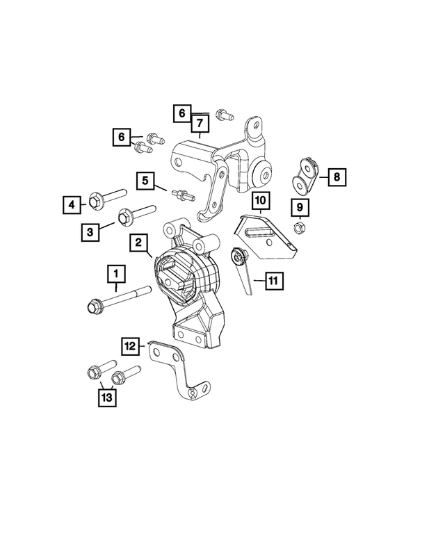 6101688 - 5.7L HEMI Gas w/BSG; Engine: Hex Lock Nut, Mounting for Mopar Image image