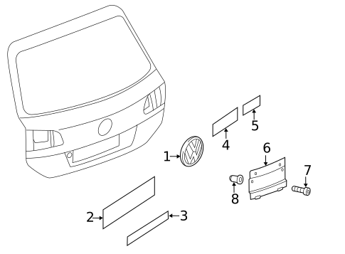 Exterior Trim - Lift Gate for 2015 Volkswagen Touareg #0
