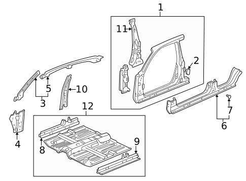 Hinge Pillar for 1996 Honda Civic #0