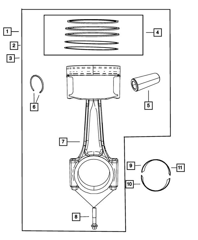 5191339AA - 2.0L Gas; Engine: C-size Piston Pin And Rod for Mopar Image