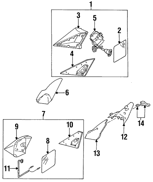 1248105216 - Body: Mirror Assembly for Mercedes-Benz Image