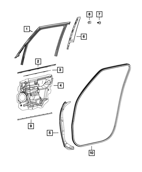 Weatherstrips and Seals for 2017 Fiat 500L #0