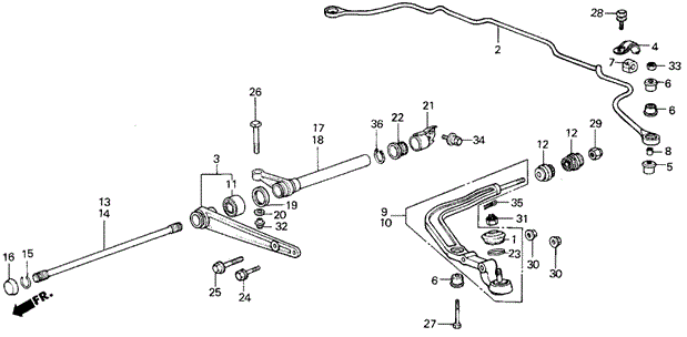 Front Lower Arm for 1988 Acura Integra #0