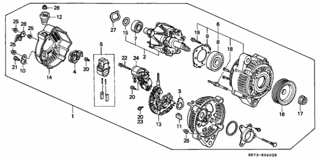 Alternator (Denso) (2) for 1993 Acura Integra #0