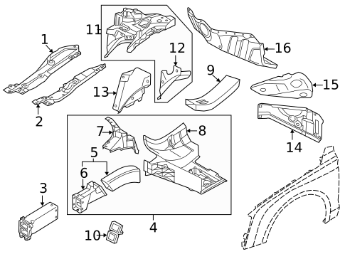 Structural Components & Rails for 2013 Audi A8 Quattro #0