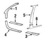 10275855 - Body: Windshield Pillar Trim for Oldsmobile: Cutlass Supreme Image