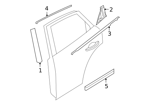 Exterior Trim - Rear Door for 2010 INFINITI FX50 #0