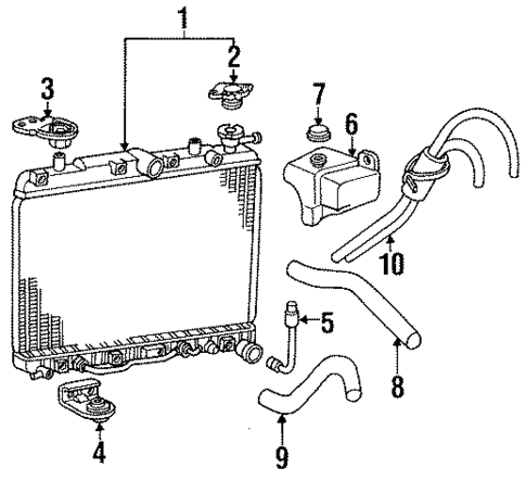 Radiator & Components for 1993 Hyundai Excel #0