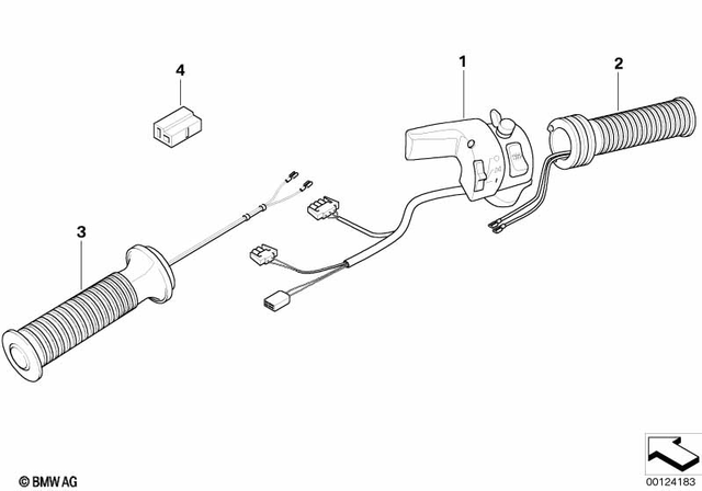 61317710440 - Steering: Right Grooved Handle for BMW-Motorrad Image