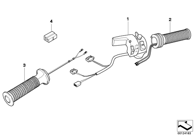 61317710440 - Steering: Right Grooved Handle for BMW-Motorrad Image