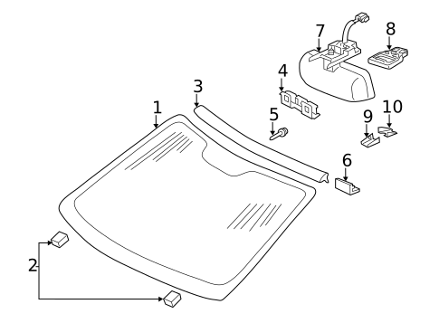 Glass - Windshield for 2011 Mercedes-Benz SL 550 #0