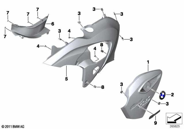 46638522555 - Body Equipment: Lateral Trim Panel, Left - Red-orange for BMW-Motorrad Image
