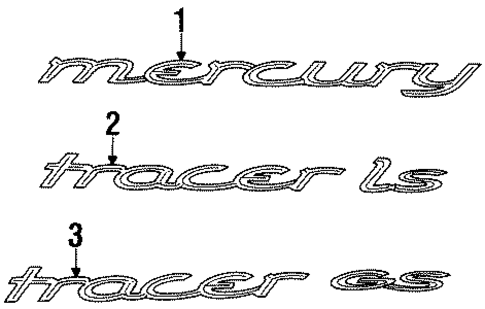 Exterior Trim - Trunk for 1999 Mercury Tracer #0