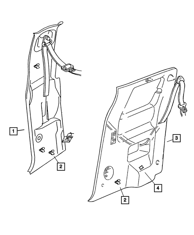 5ES66LAZAB - Interior Trim: C Pillar Molding, Right for Mopar Image