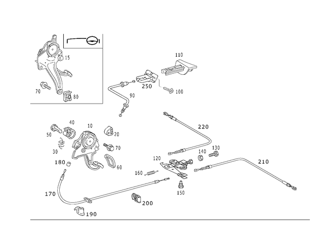 2034201684 - Brakes: Parking Brake for Mercedes-Benz: 180C, C230, C240, C280, C32 AMG, C320, C350, C55 AMG, CL500, CL55 AMG, CLK320, CLK350, CLK500, CLK55 AMG, CLK550, CLK63 AMG, CLS500, CLS55 AMG, CLS550, CLS63 AMG, E320, E500, E55 AMG, S430, S55 AMG, SL500, SL55 AMG, SL550, SL600, SL63 AMG, SL65 AMG Image image