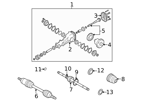 Axle & Differential for 2009 Subaru Legacy #1