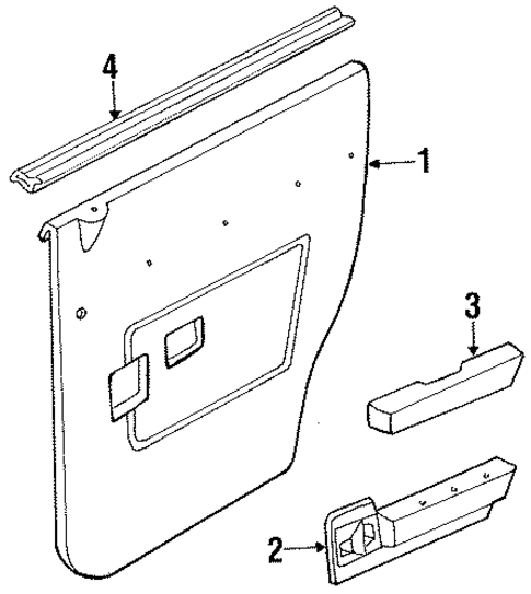 Interior Trim - Rear Door for 1990 Ford Escort #0