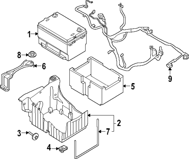 PC3Z10732B - Electrical: Battery Tray for Ford: F-250 Super Duty, F-350 Super Duty, F-450 Super Duty Image