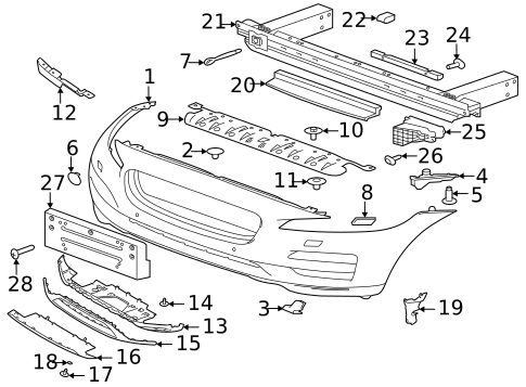 Bumper & Components - Front for 2021 Jaguar F-Pace #0