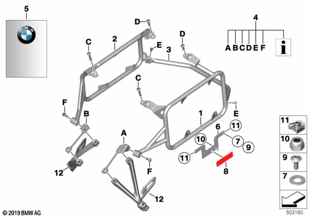 46548520069 - Luggage &amp; Storage: Cross-member case carrier for BMW-Motorrad Image