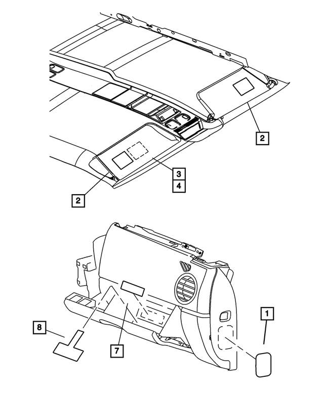 5023548AA - Labels All Vehicle Locations: Air Bag Warning Label for Mopar Image